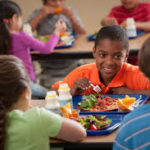 children eating school meals